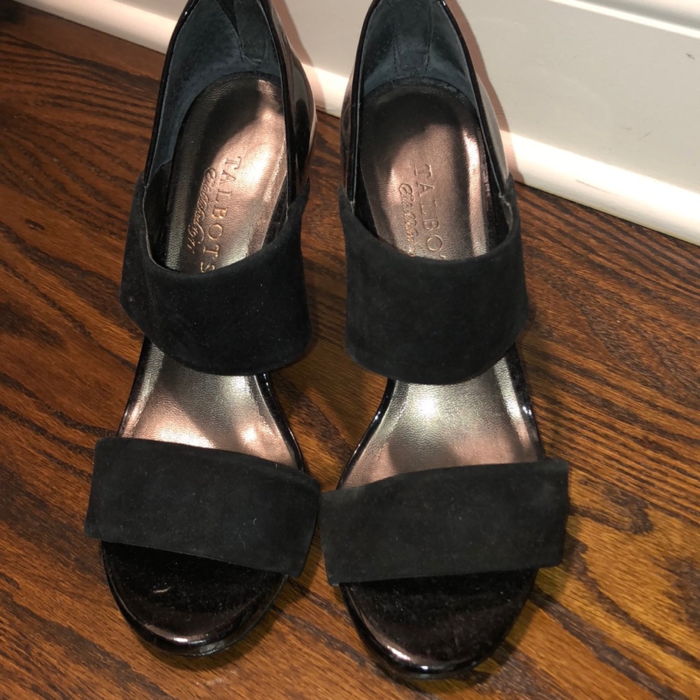 Black strap heels